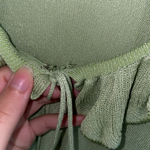 Green Ruffle Tie Top - Picture 5 of 5